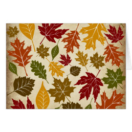 Colorful Fall Autumn Tree Leaves Pattern Cards