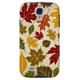 Colorful Fall Autumn Tree Leaves Pattern Galaxy S4 Case