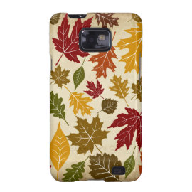 Colorful Fall Autumn Tree Leaves Pattern Galaxy SII Cases