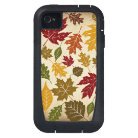 Colorful Fall Autumn Tree Leaves Pattern iPhone4 Case
