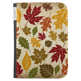 Colorful Fall Autumn Tree Leaves Pattern Kindle Cases