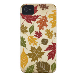 Colorful Fall Autumn Tree Leaves Pattern iPhone 4 Case