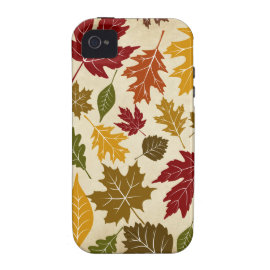 Colorful Fall Autumn Tree Leaves Pattern iPhone 4 Cover