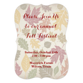 Colorful Fall Autumn Tree Leaves Pattern Invites