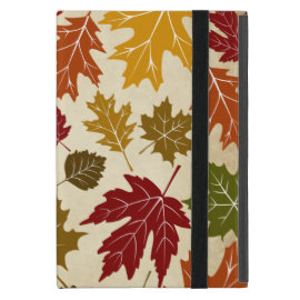 Colorful Fall Autumn Tree Leaves Pattern iPad Mini Cases