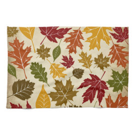 Colorful Fall Autumn Tree Leaves Pattern Hand Towel