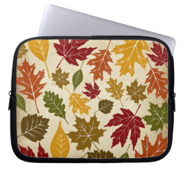 Colorful Fall Autumn Tree Leaves Pattern Laptop Sleeves