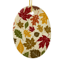 Colorful Fall Autumn Tree Leaves Pattern Ornament