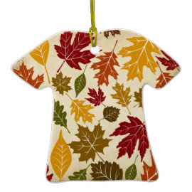 Colorful Fall Autumn Tree Leaves Pattern Ornaments