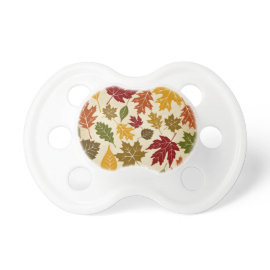 Colorful Fall Autumn Tree Leaves Pattern Baby Pacifiers