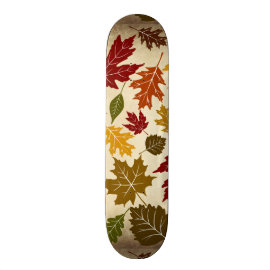 Colorful Fall Autumn Tree Leaves Pattern Skateboard