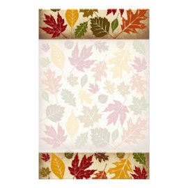 Colorful Fall Autumn Tree Leaves Pattern Customized Stationery