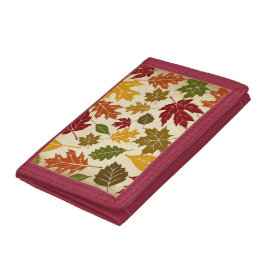 Colorful Fall Autumn Tree Leaves Pattern Wallet