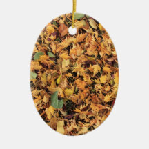 colorful fall leaves christmas ornament