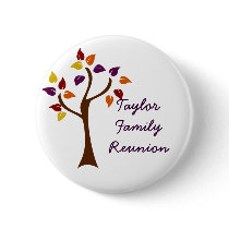 Colorful Fall Tree Pinback Button