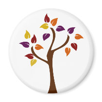 Colorful Fall Tree Refrigerator Magnets