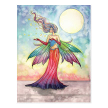 Colorful Fantasy Fairy Postcard
