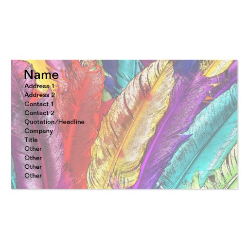 COLORFUL FEATHERS Business Cards (front side)