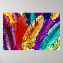 COLORFUL FEATHERS Poster