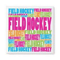 Colorful Field Hockey Refrigerator Magnets