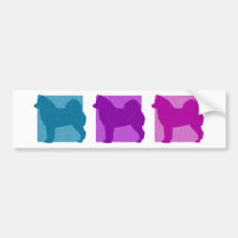 Colorful Finnish Spitz Silhouettes Bumper Sticker