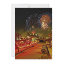 Colorful fireworks on New Year's Eve Custom Invitation