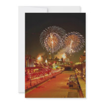 Colorful fireworks on New Year's Eve Custom Invite