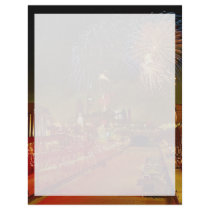 Colorful fireworks on New Year's Eve Customized Letterhead