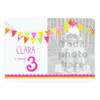 3rd birthday invite flags colorful invitations announcements zazzle