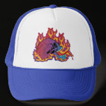 Colorful Flaming Skull hats