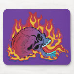 Colorful Flaming Skull mousepads