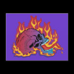 Colorful Flaming Skull postcards