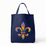 Colorful Fleur De Lis Canvas Women's Tote Bag