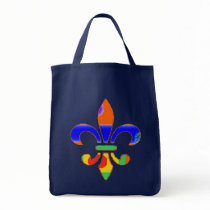 Colorful Fleur De Lis Canvas Women's Tote Bag bags