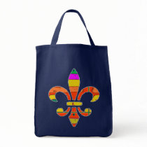 Colorful Fleur De Lis Canvas Women's Tote Bag bags