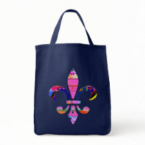 Colorful Fleur De Lis Canvas Women's Tote Bag bags