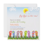 Colorful Flip Flops Fun In The Sun Birthday Invite invitations