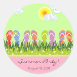 Colorful Flip Flops Fun In The Sun Birthday Party Stickers