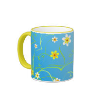 Colorful floral butterflies mugs