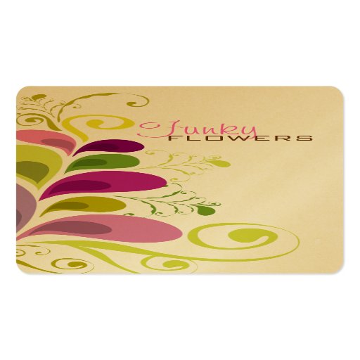 Colorful Floral Deco Leaves Nature Profile Card Business Card