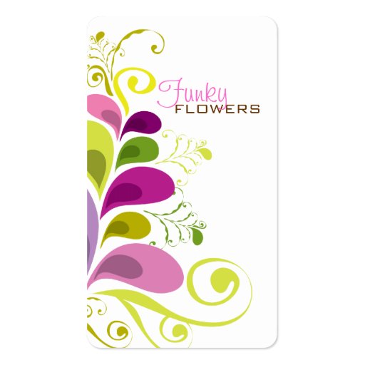 Colorful Floral Deco Leaves Nature Profile Card Business Card (front side)