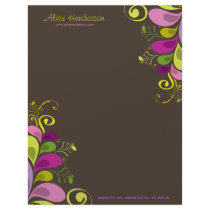Colorful Floral Deco Leaves Template Letterhead