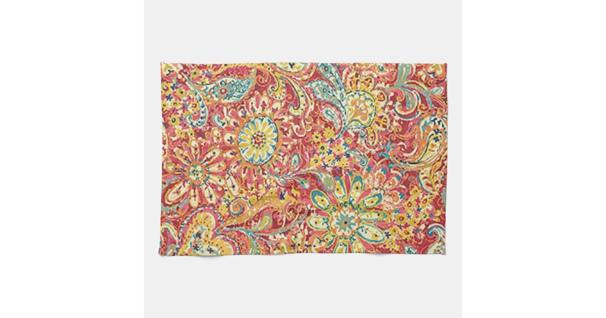 Colorful Floral Kitchen Towel | Zazzle