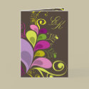 Colorful Floral Leaves Wedding Invitation Card