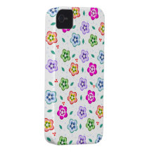 Colorful Floral pattern iPhone 4 Covers