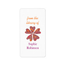 Colorful floral personalized bookplates personalized address label