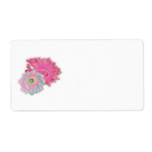 Colorful Floral Personalized Label