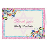 Colorful flourish & Star of David damask Thank You Greeting Card