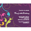 Colorful Flourishes Invitation - small plum invitation