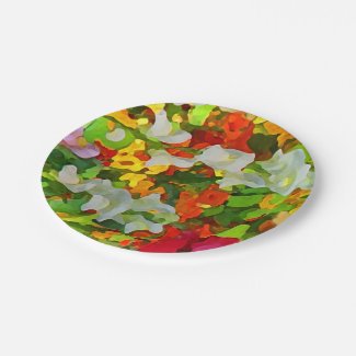 Colorful Flower Garden Paper Plates